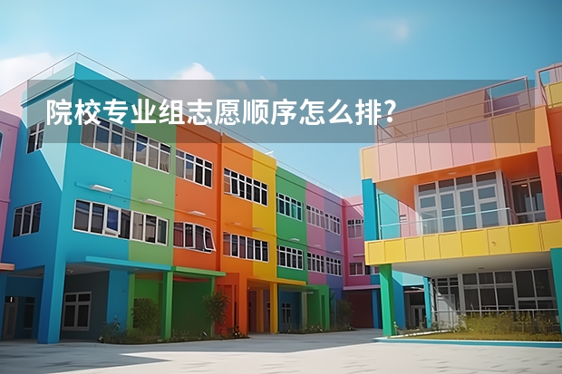 院校专业组志愿顺序怎么排?