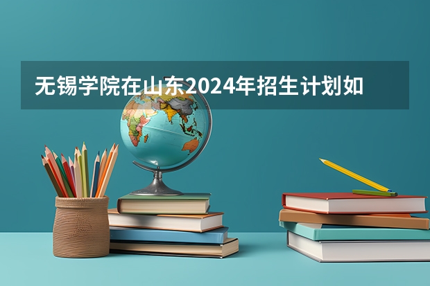 无锡学院在山东2024年招生计划如何