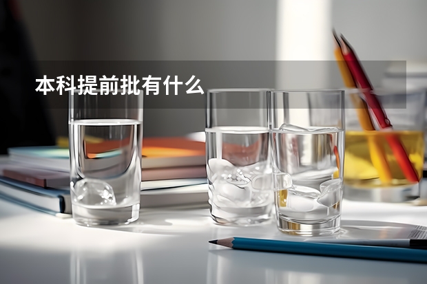 本科提前批有什么