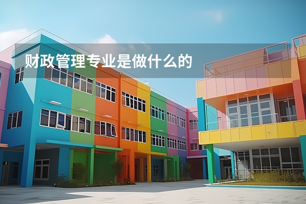 财政管理专业是做什么的