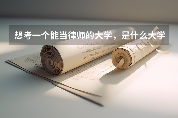 想考一个能当律师的大学，是什么大学