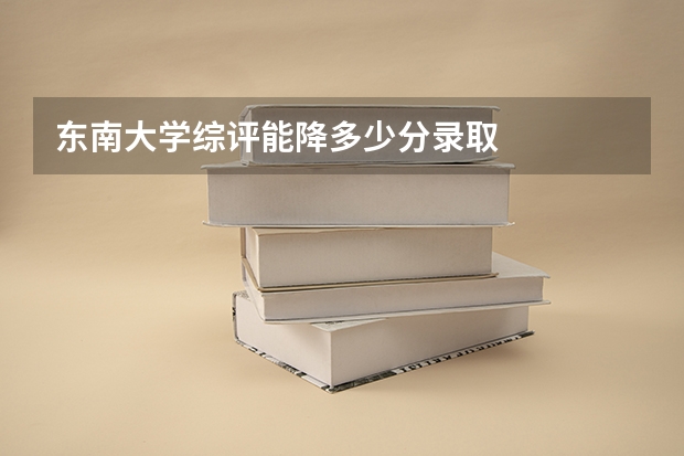 东南大学综评能降多少分录取
