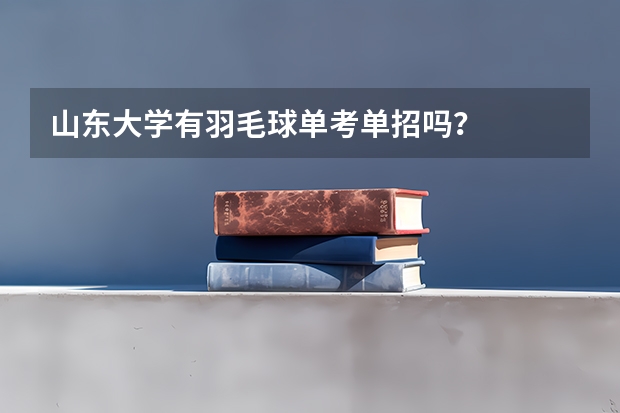 山东大学有羽毛球单考单招吗？