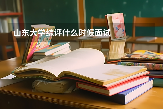 山东大学综评什么时候面试