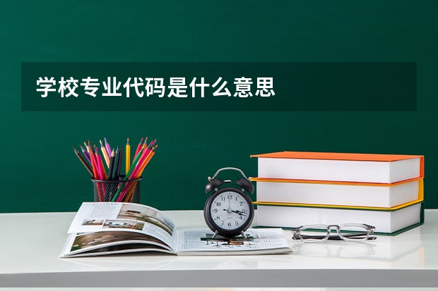 学校专业代码是什么意思