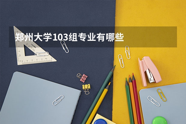 郑州大学103组专业有哪些
