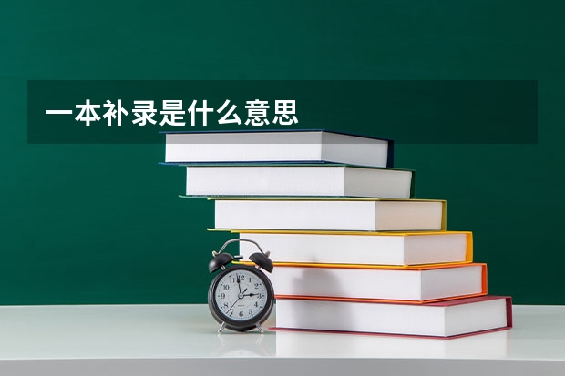 一本补录是什么意思