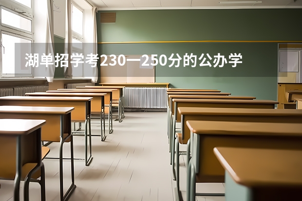 湖单招学考230一250分的公办学校有那些 湖南单招分数线